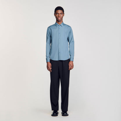 Sandro Plain shirt Thunderstorm Blue