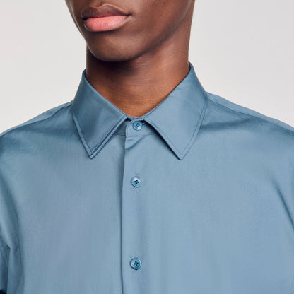Sandro Plain shirt Thunderstorm Blue