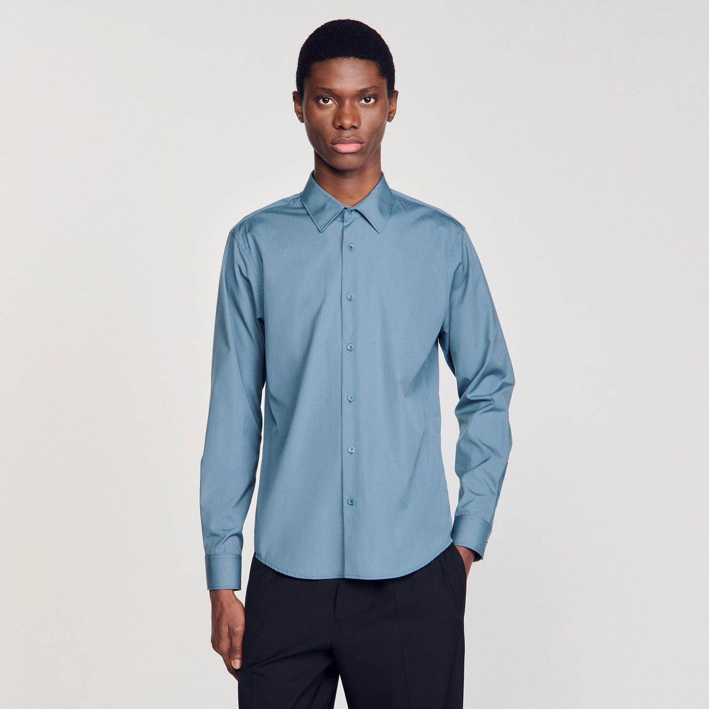Sandro Plain shirt Thunderstorm Blue