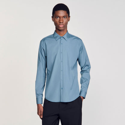 Sandro Plain shirt Thunderstorm Blue