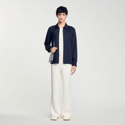 Sandro Zip-up shirt Midnight Blue