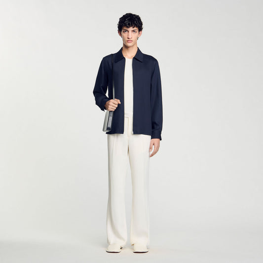 Sandro Zip-up shirt Midnight Blue