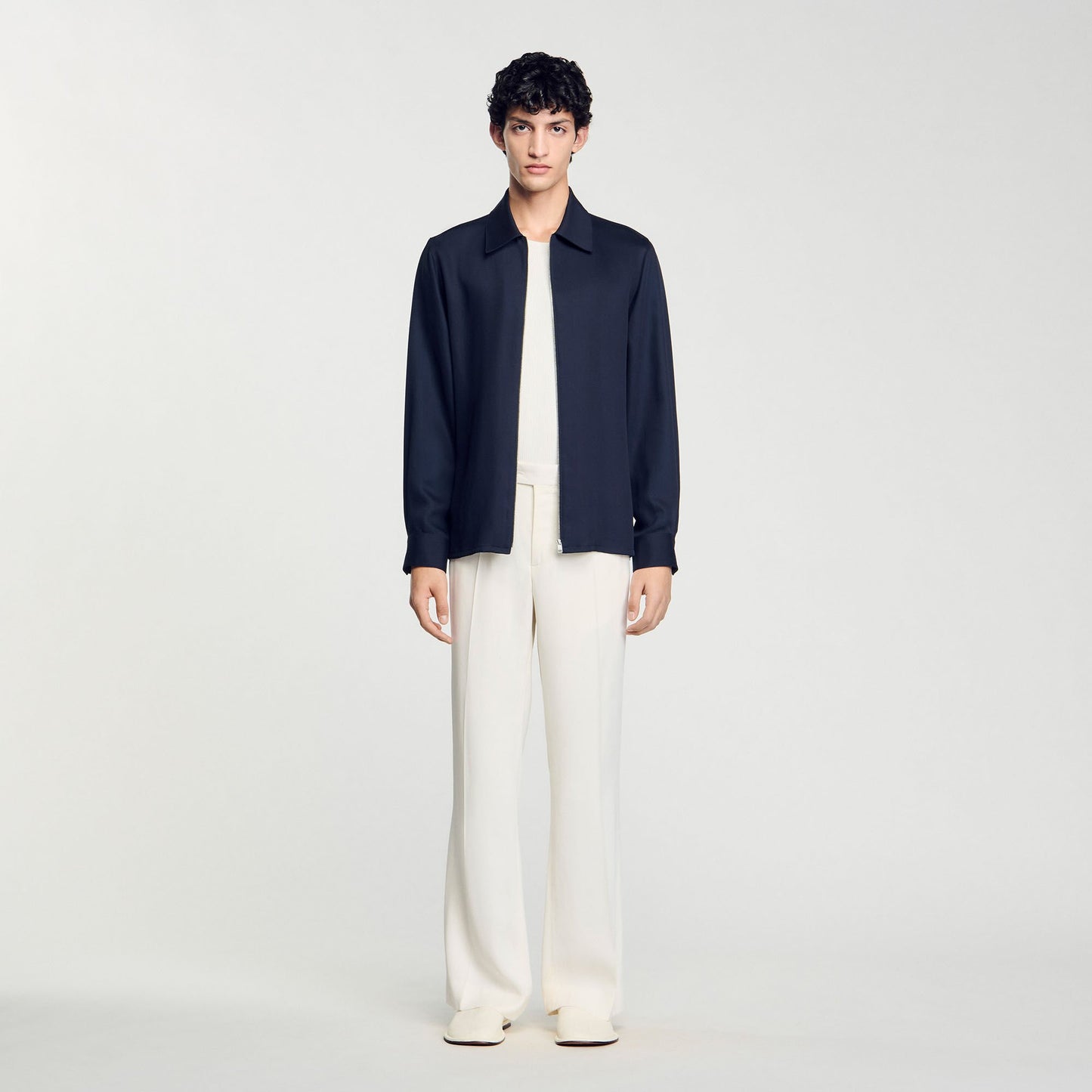 Sandro Zip-up shirt Midnight Blue