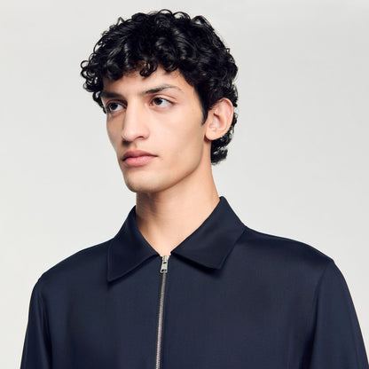 Sandro Zip-up shirt Midnight Blue