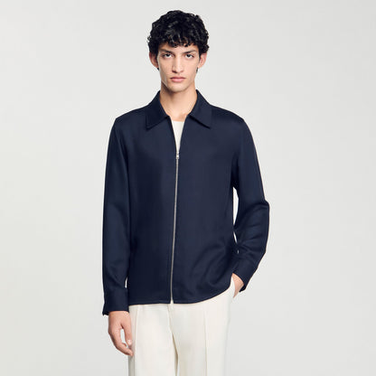 Sandro Zip-up shirt Midnight Blue