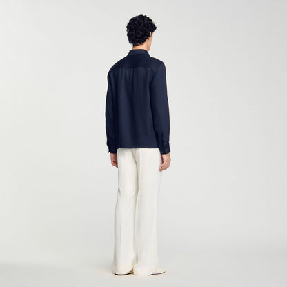 Sandro Zip-up shirt Midnight Blue