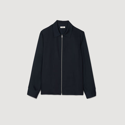 Sandro Zip-up shirt Midnight Blue