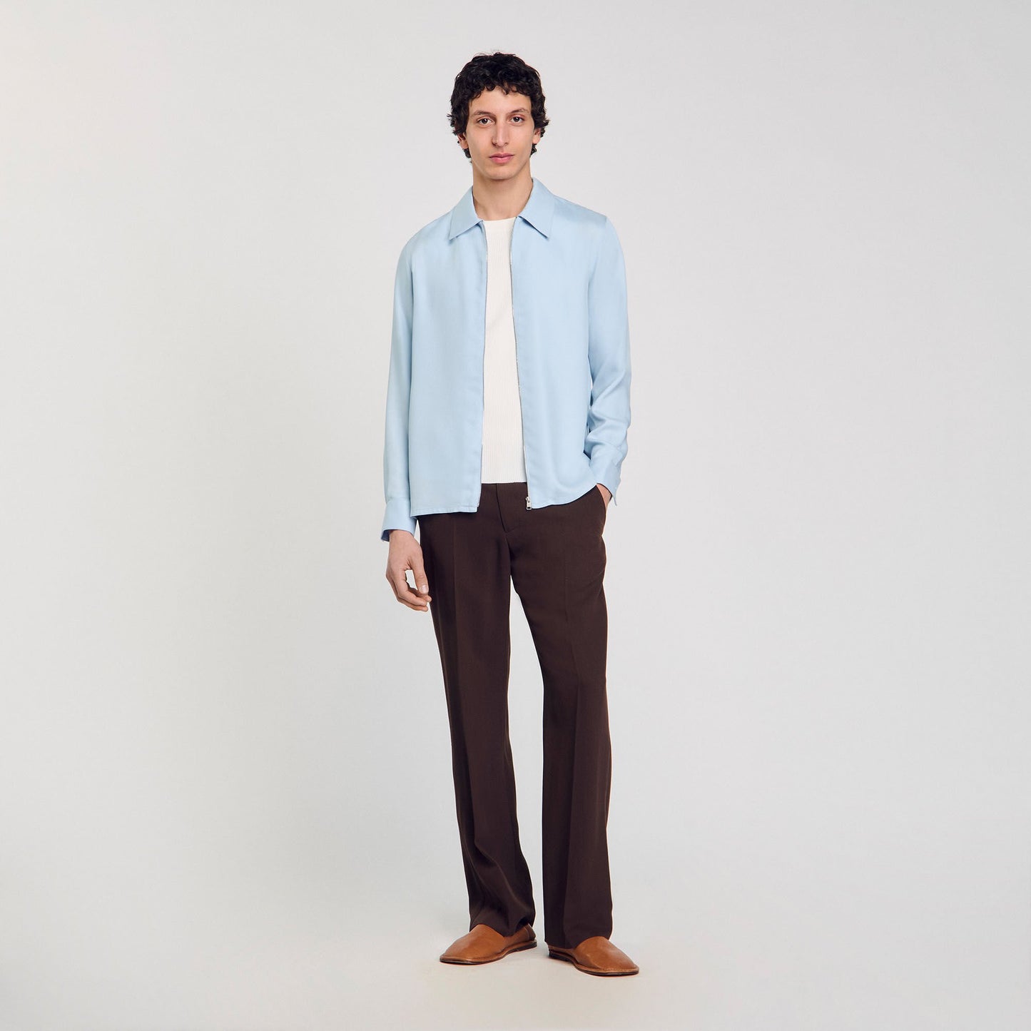 Sandro Zip-up shirt Blue Sky