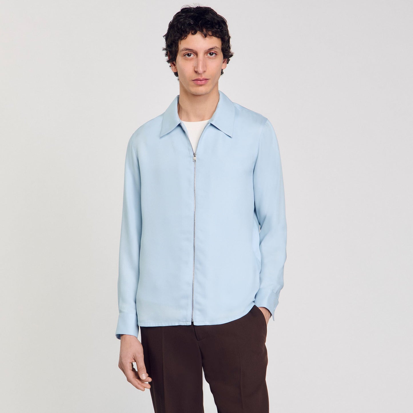 Sandro Zip-up shirt Blue Sky