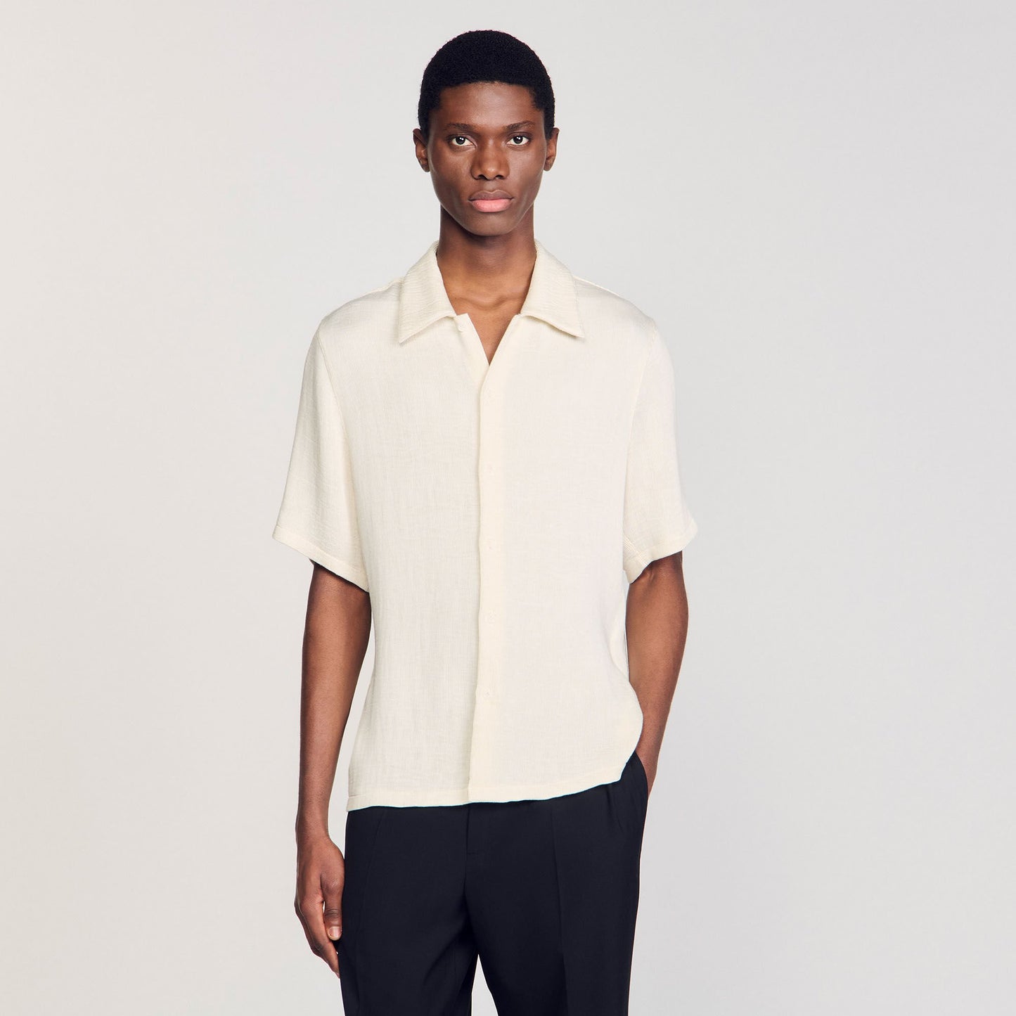 Sandro Crinkled shirt Optic White