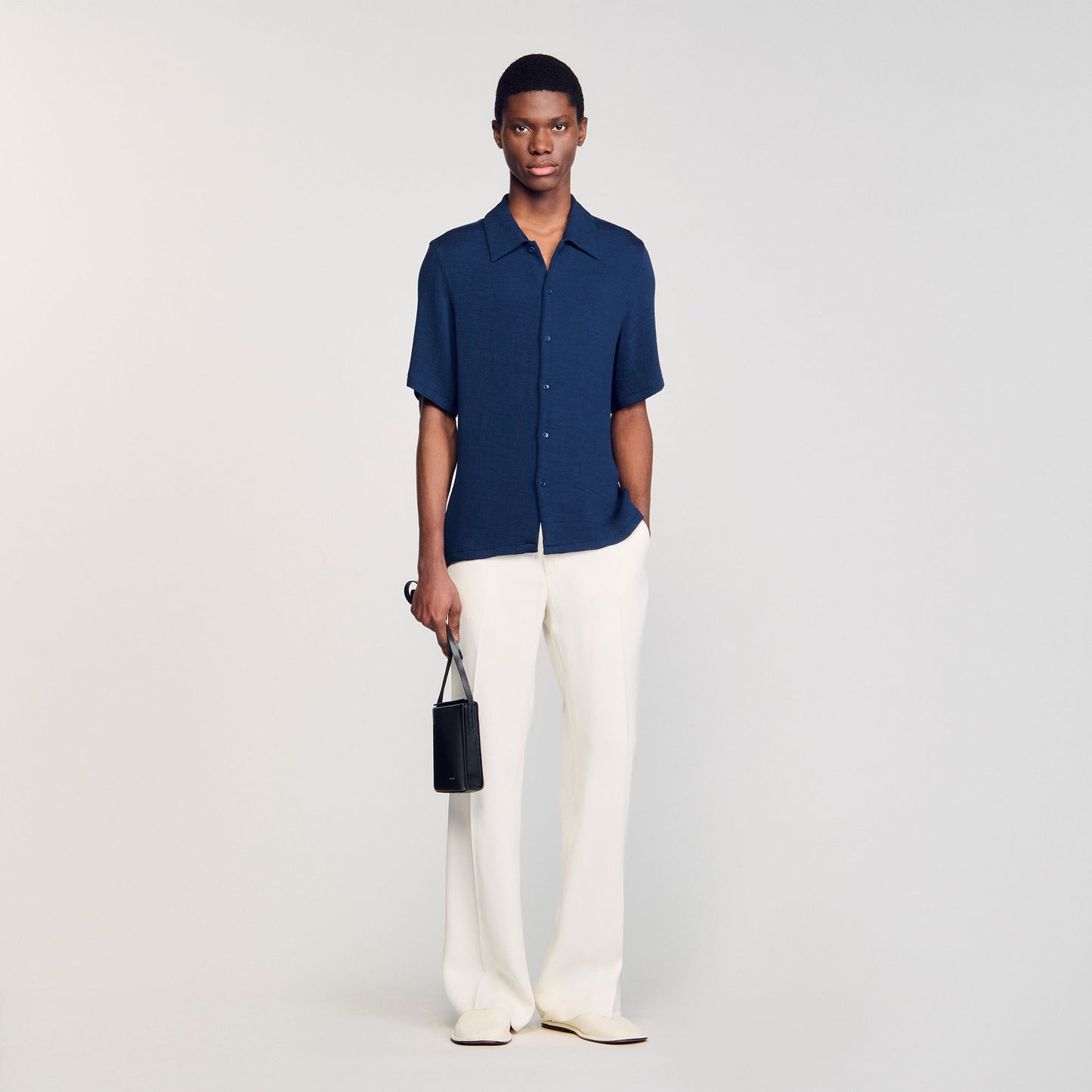 Sandro Crinkled shirt Royal Blue