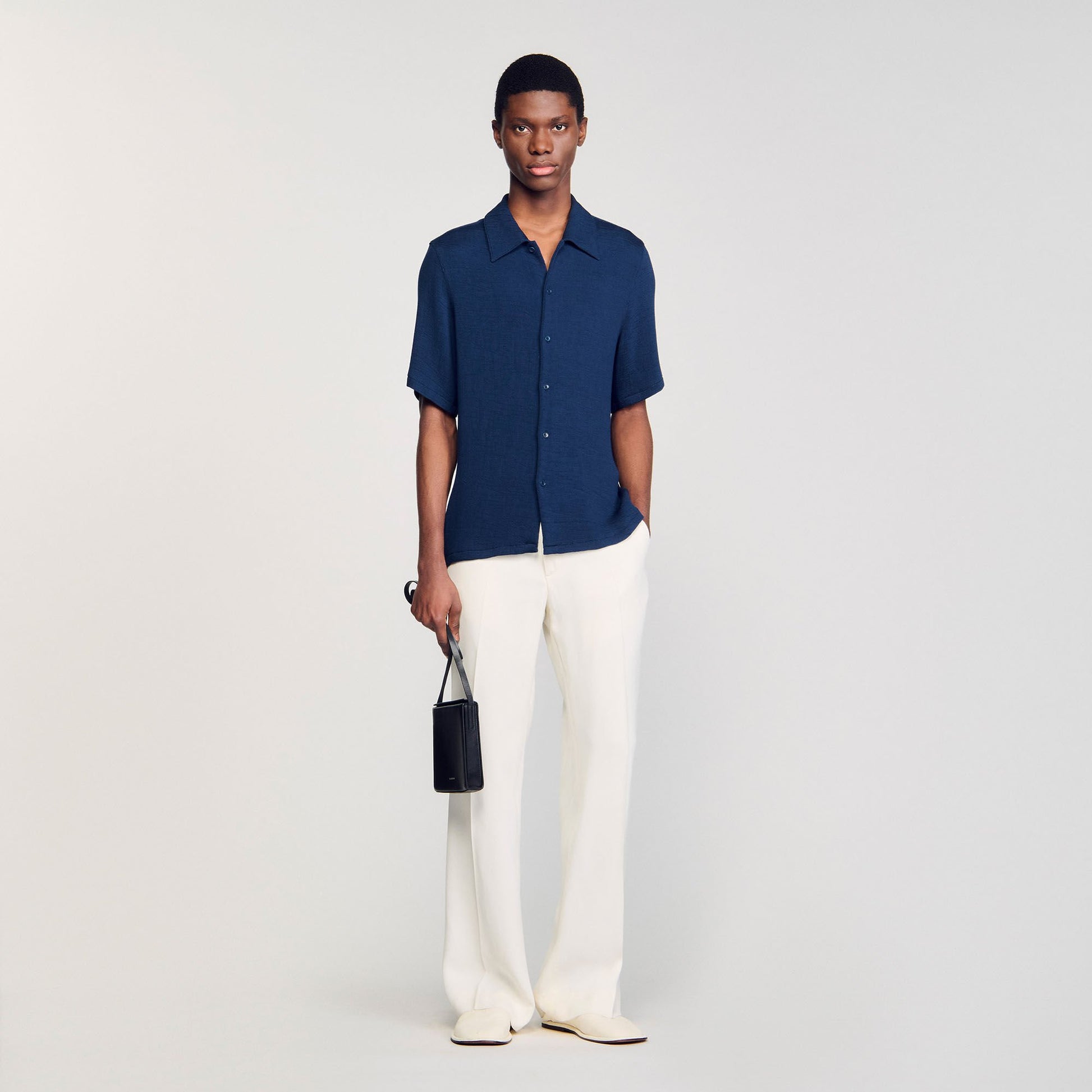 Sandro Crinkled shirt Royal Blue