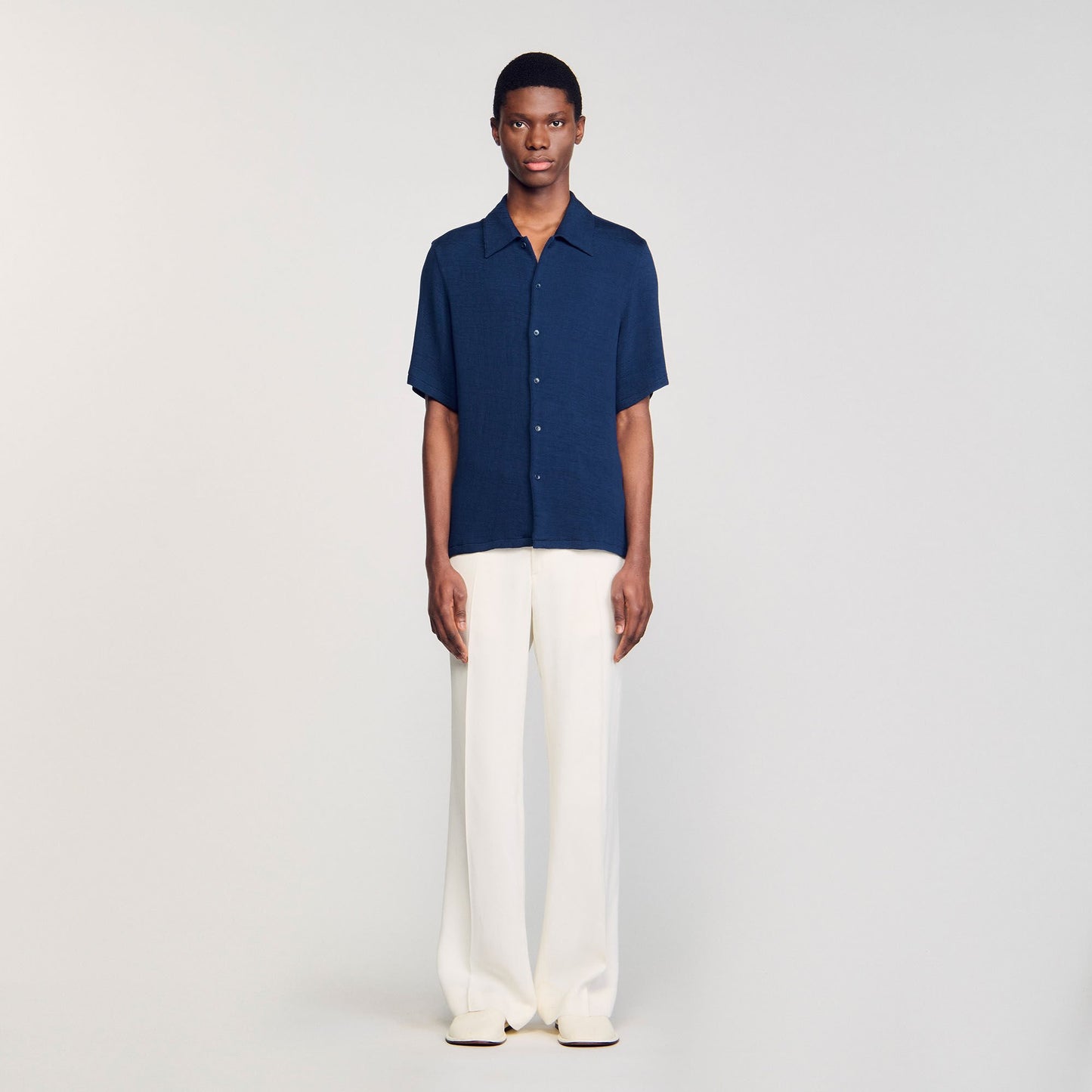 Sandro Crinkled shirt Royal Blue
