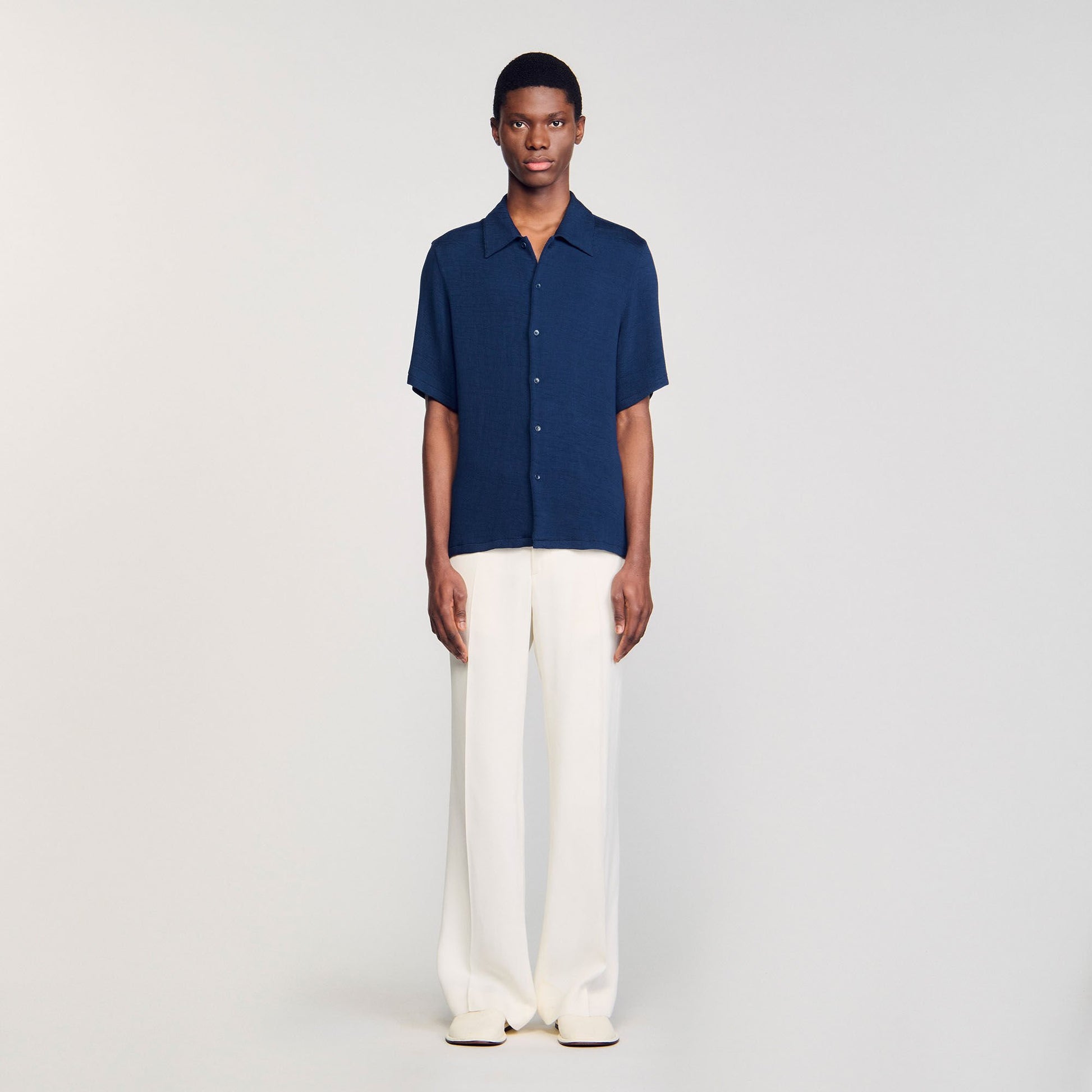 Sandro Crinkled shirt Royal Blue