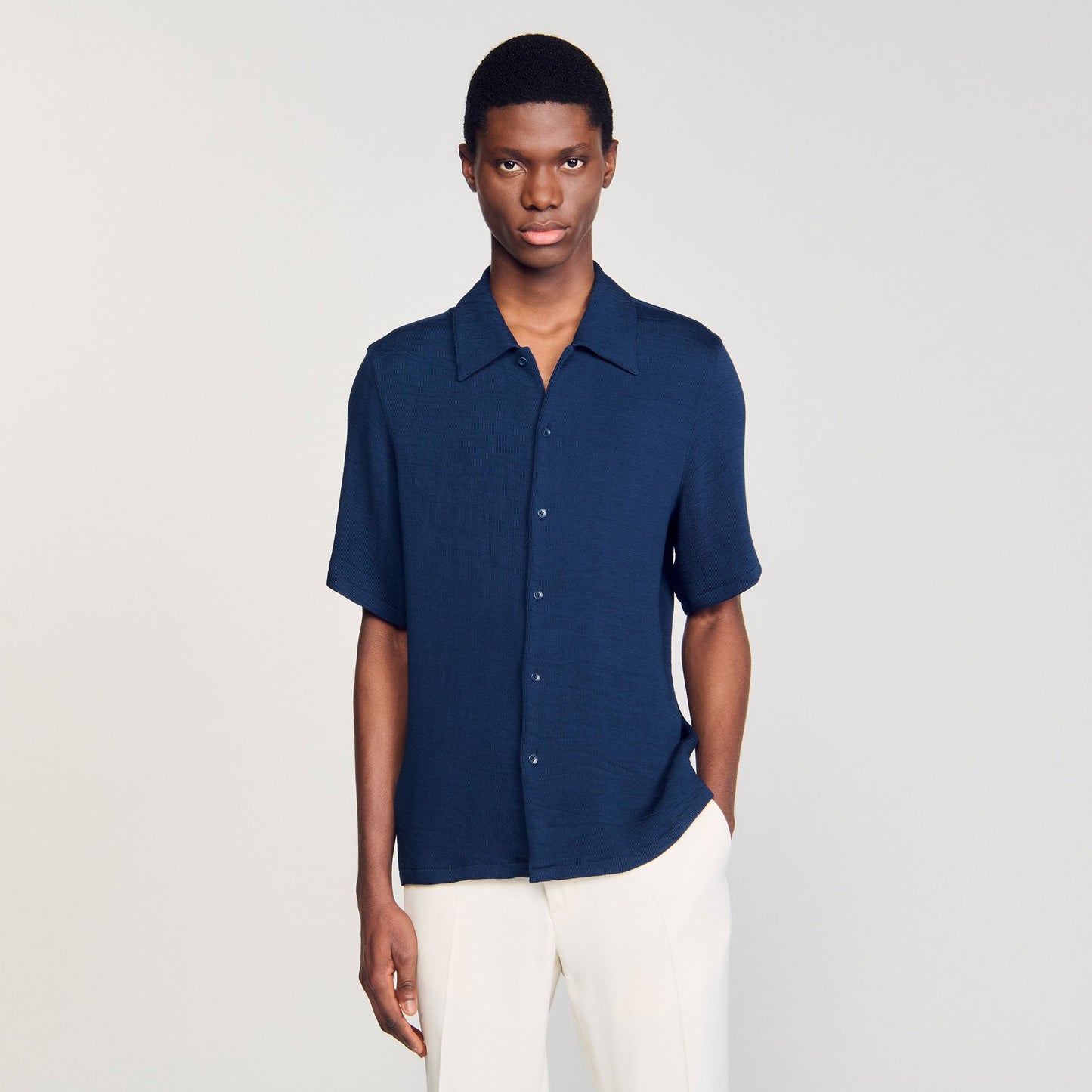 Sandro Crinkled shirt Royal Blue