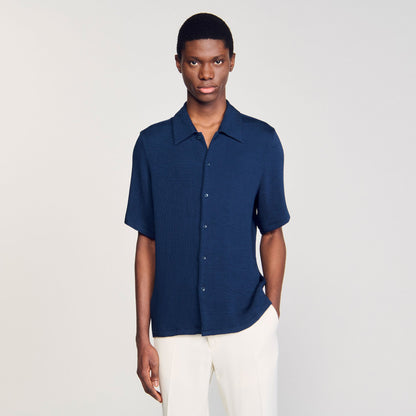 Sandro Crinkled shirt Royal Blue