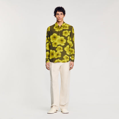 Sandro Loose-fit floral shirt Super Green