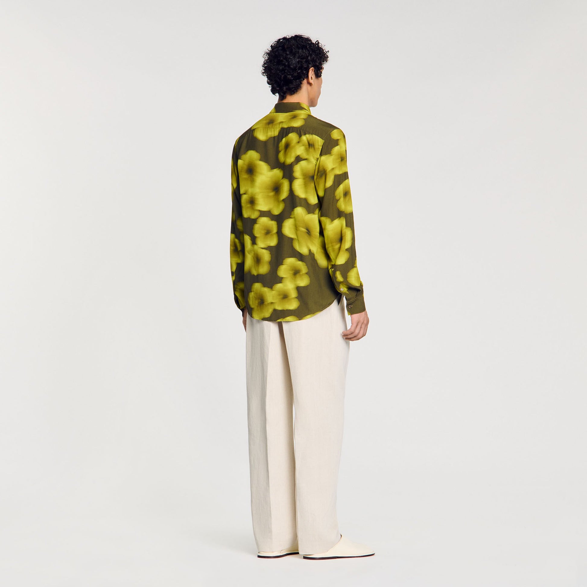 Sandro Loose-fit floral shirt Super Green