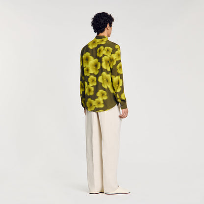 Sandro Loose-fit floral shirt Super Green