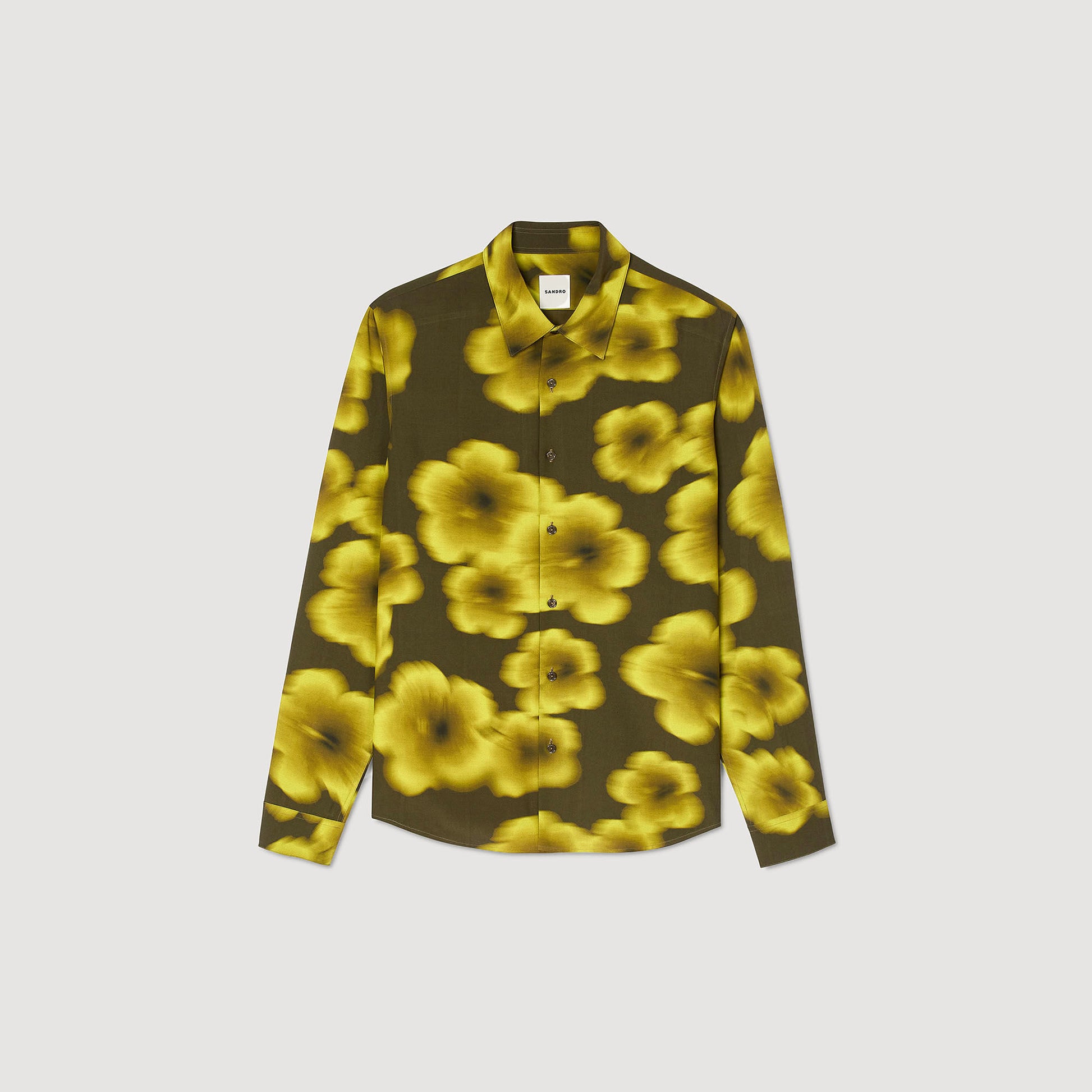 Sandro Loose-fit floral shirt Super Green