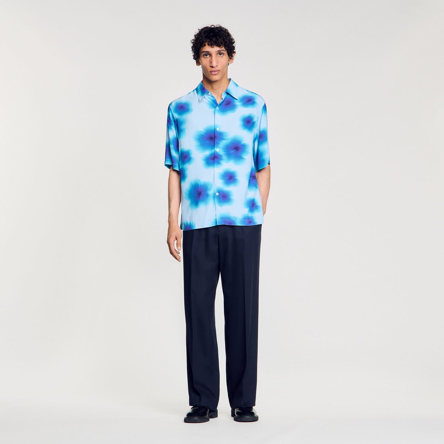 Sandro Floral motif shirt Blue Sky