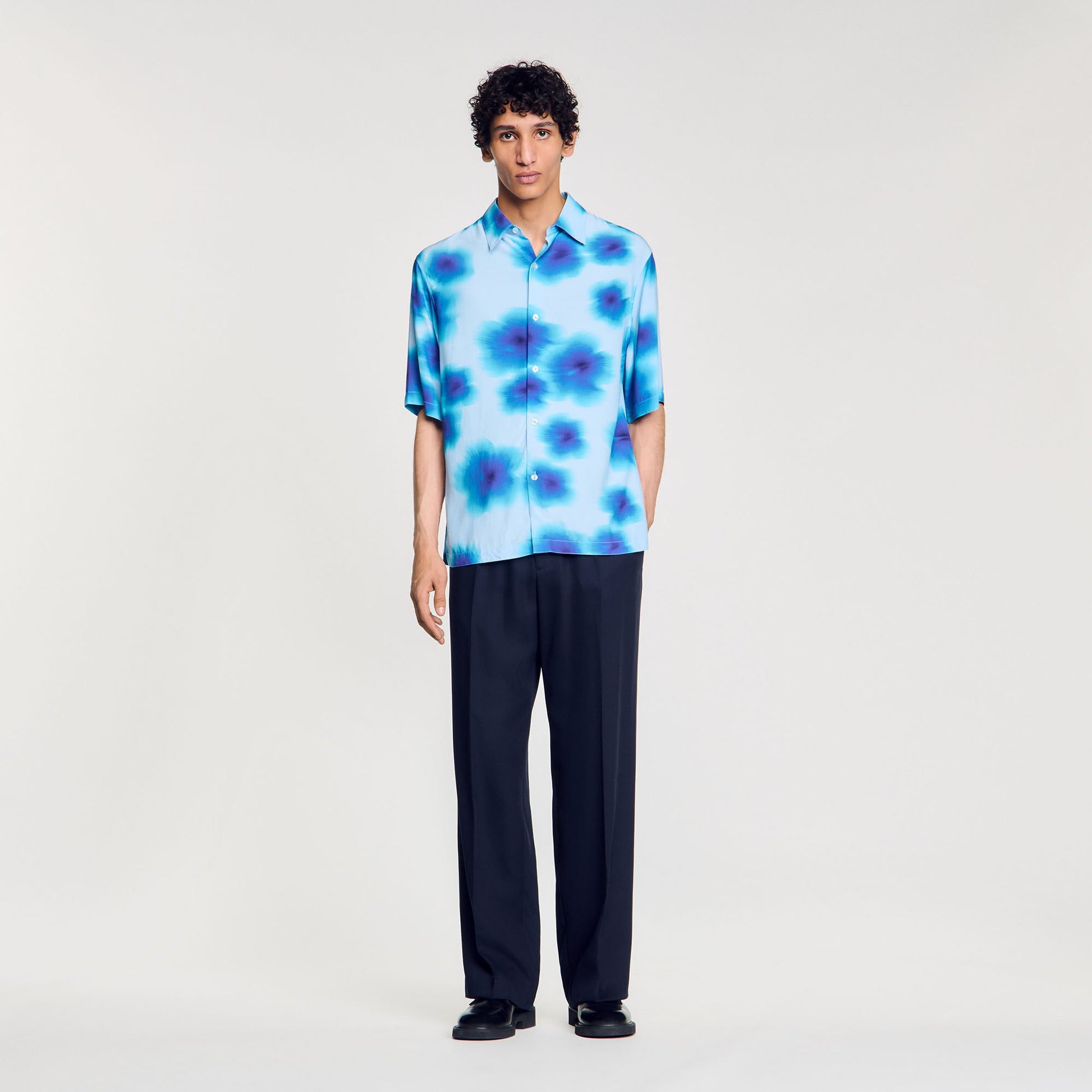 Sandro Floral motif shirt Blue Sky