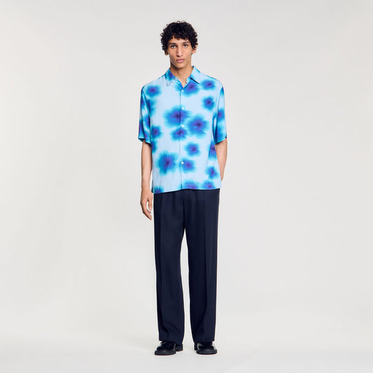 Sandro Floral motif shirt Blue Sky