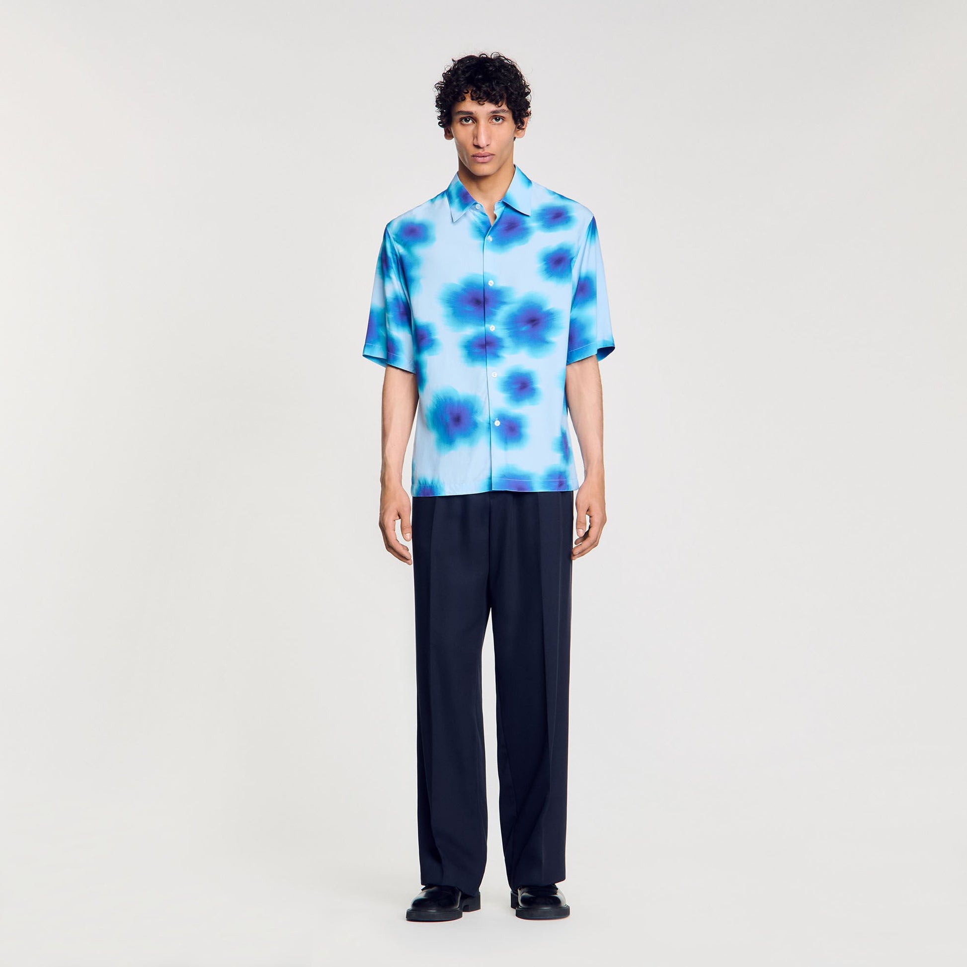 Sandro Floral motif shirt Blue Sky