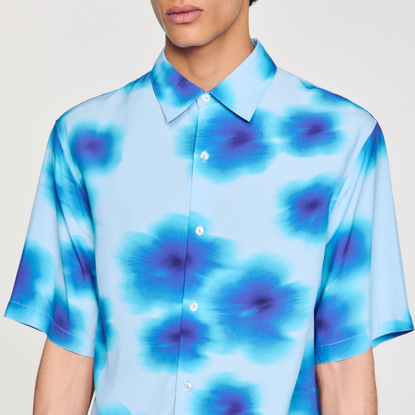 Sandro Floral motif shirt Blue Sky