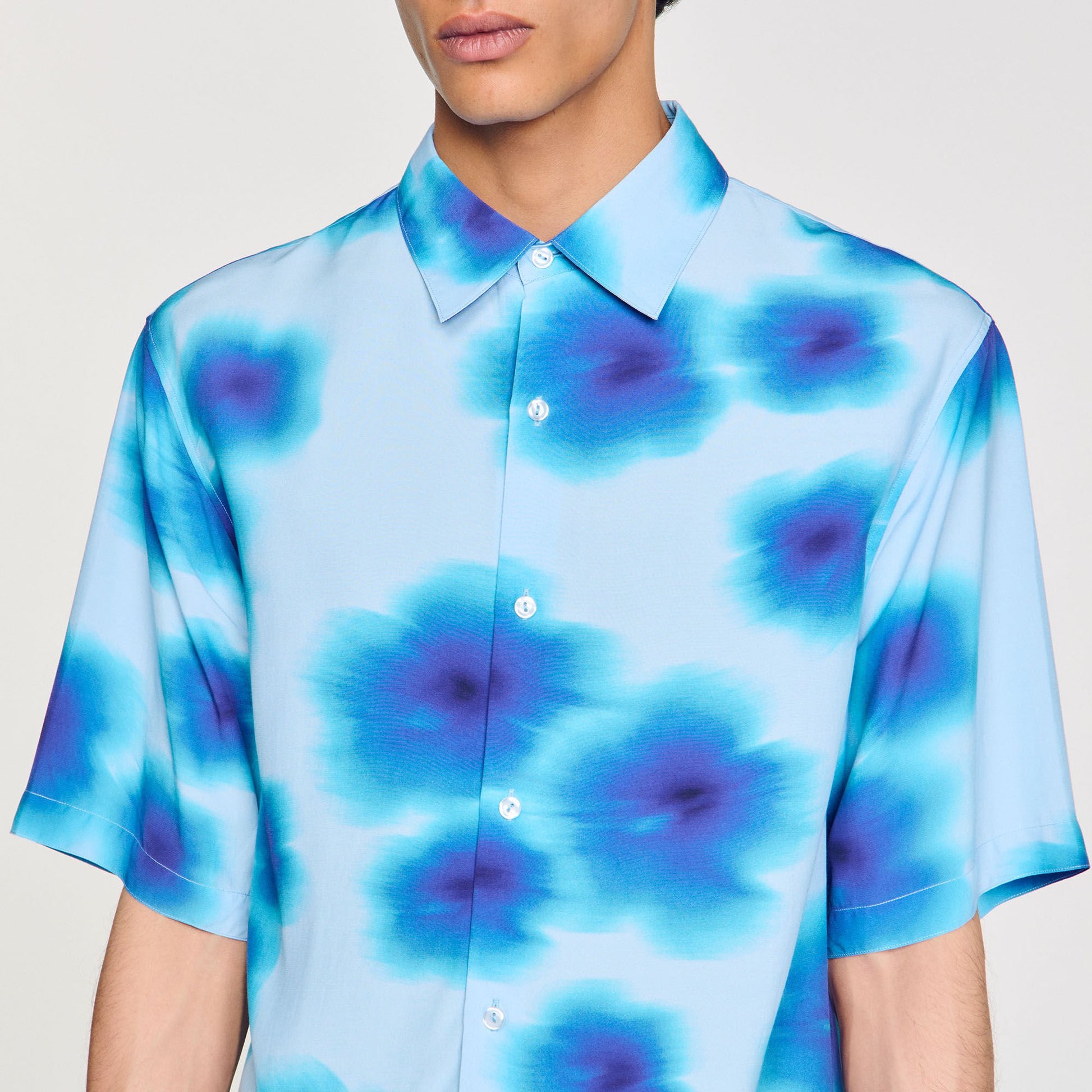 Sandro Floral motif shirt Blue Sky