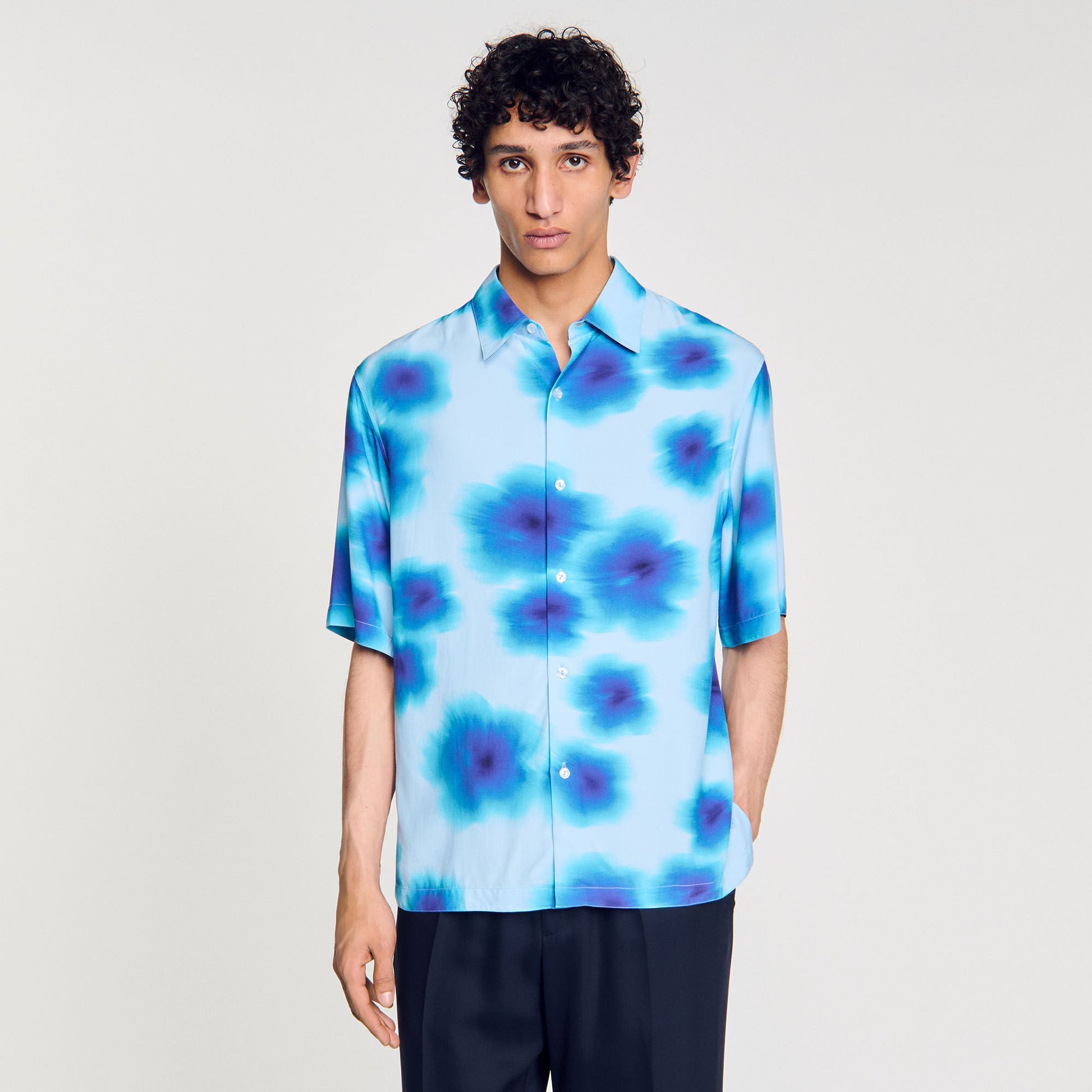 Sandro Floral motif shirt Blue Sky