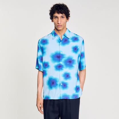 Sandro Floral motif shirt Blue Sky