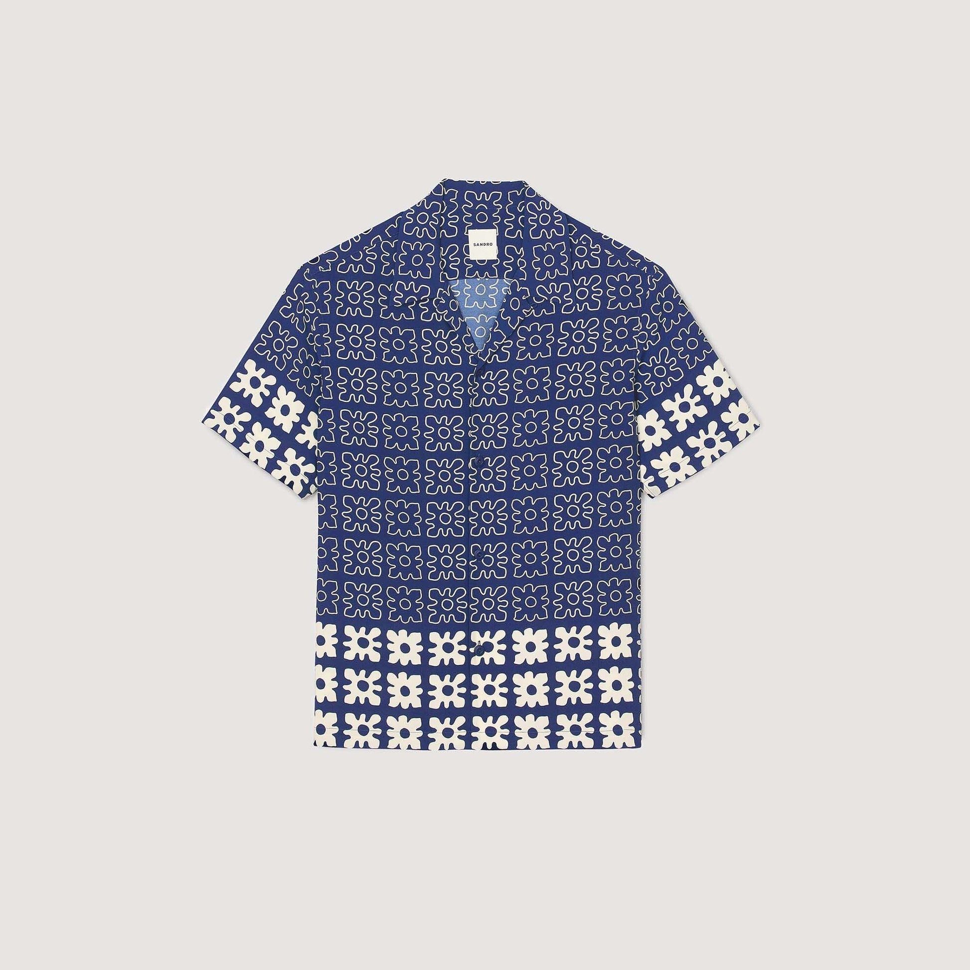 Sandro Floral motif shirt Midnight Blue