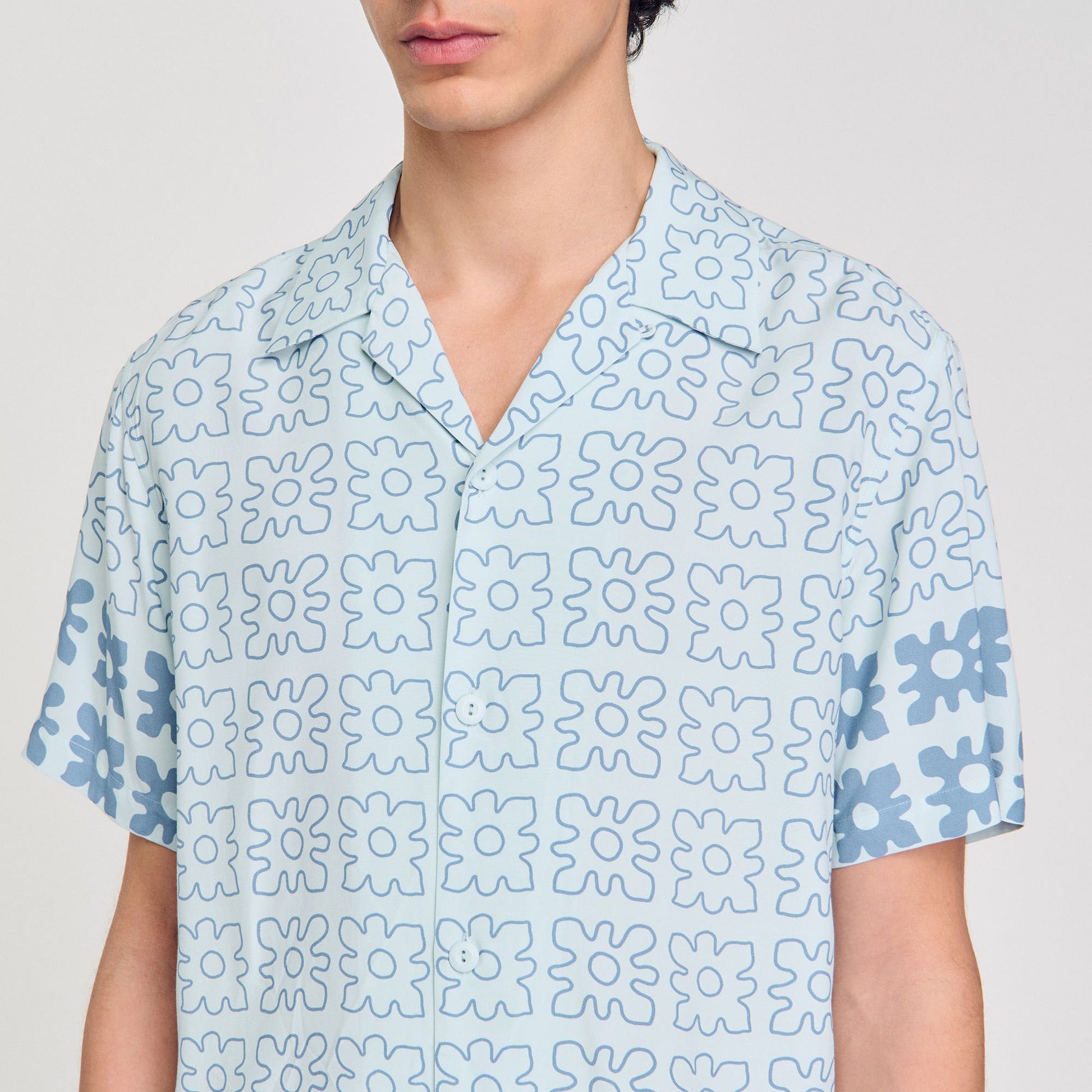 Sandro Floral motif shirt Blue Sky