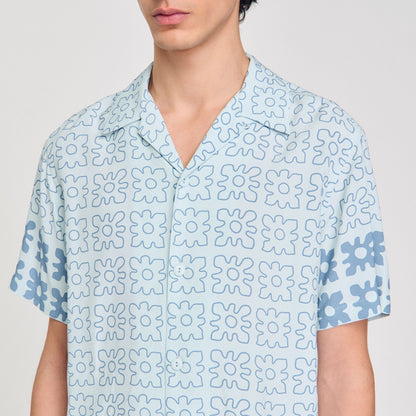 Sandro Floral motif shirt Blue Sky