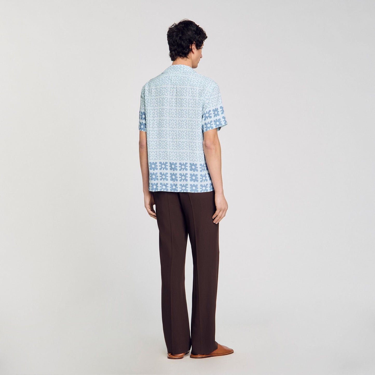 Sandro Floral motif shirt Blue Sky