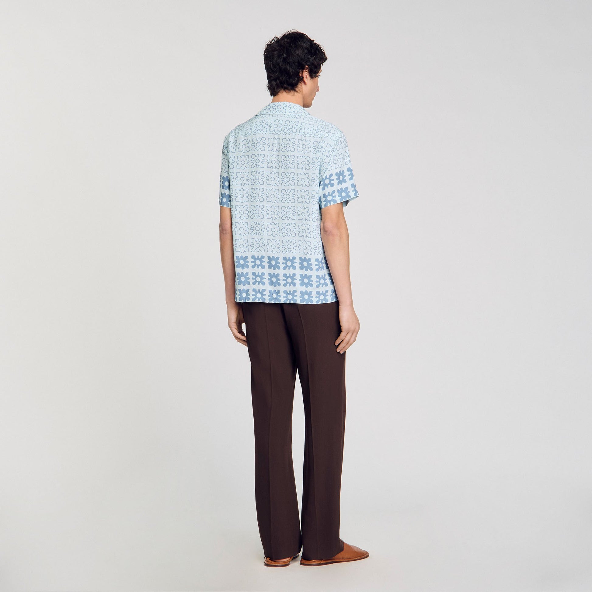 Sandro Floral motif shirt Blue Sky