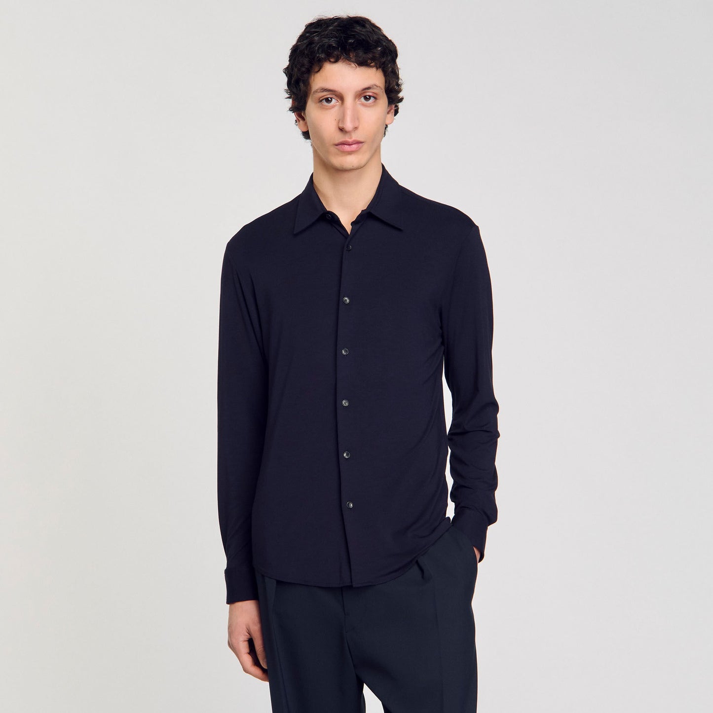 Sandro Jersey shirt Navy Blue