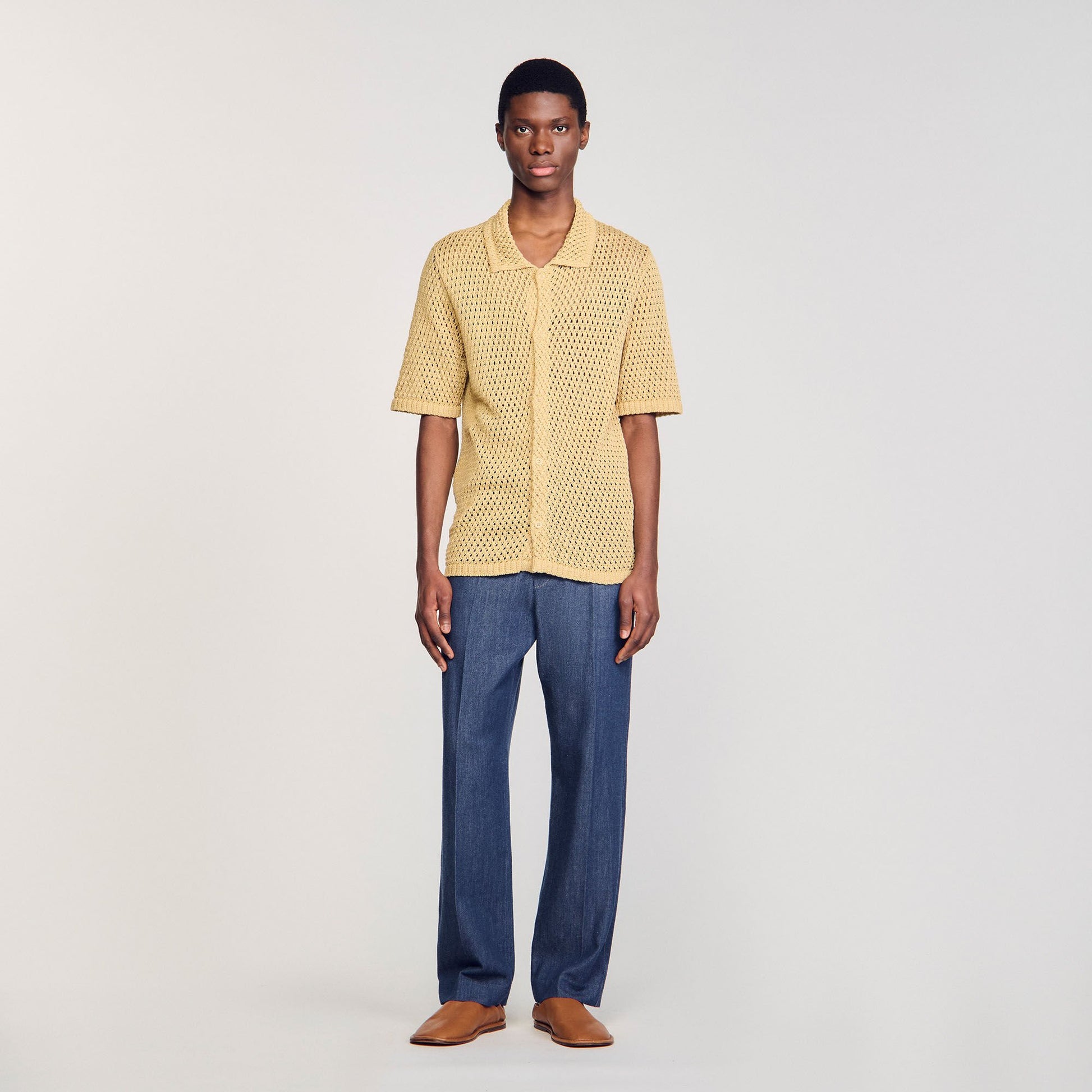 Sandro Crochet shirt Nut