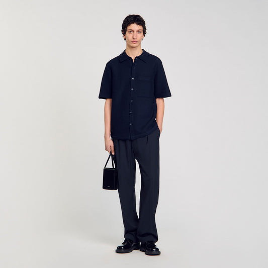 Sandro Waffled shirt Midnight Blue