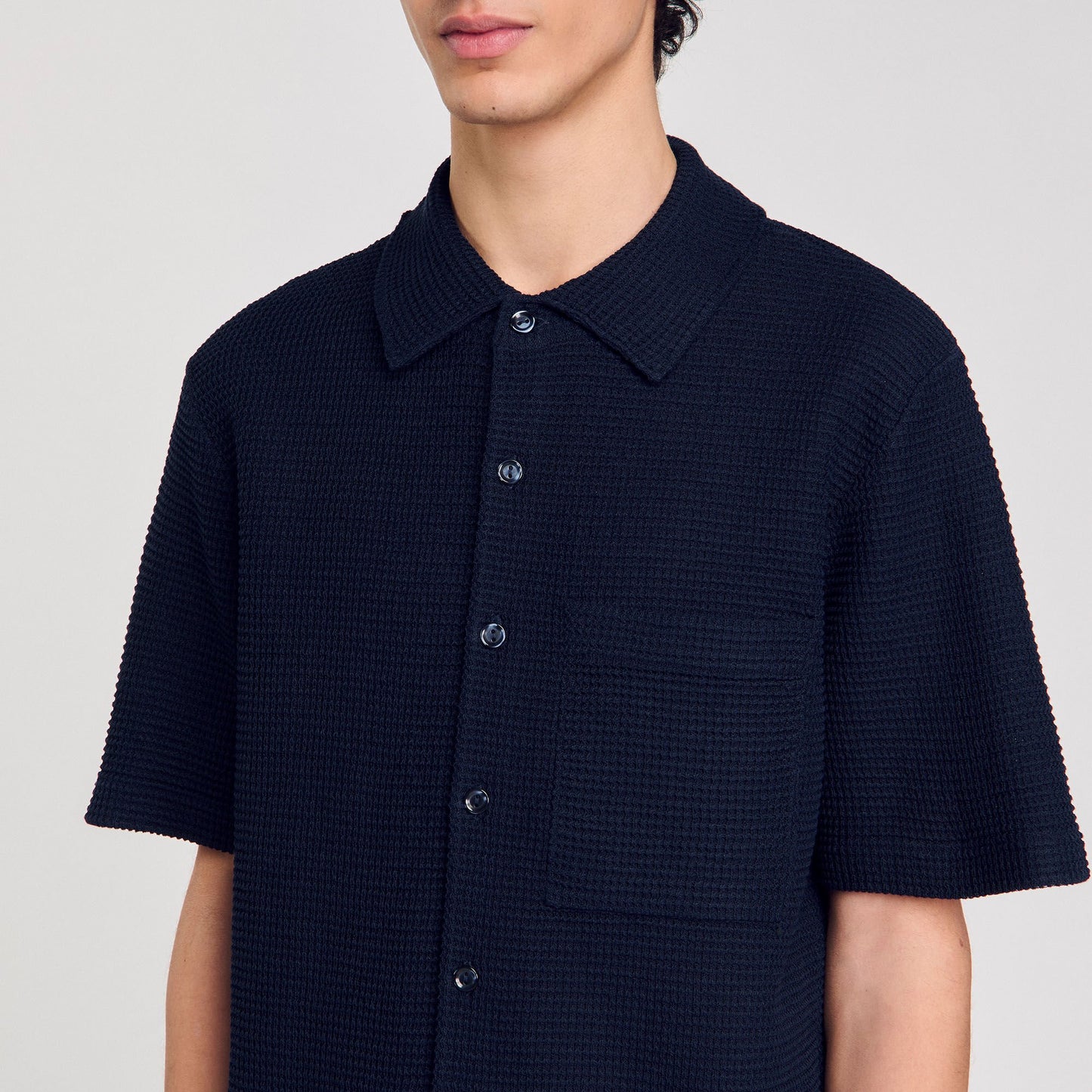 Sandro Waffled shirt Midnight Blue