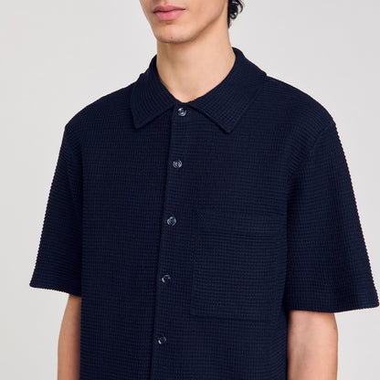 Sandro Waffled shirt Midnight Blue