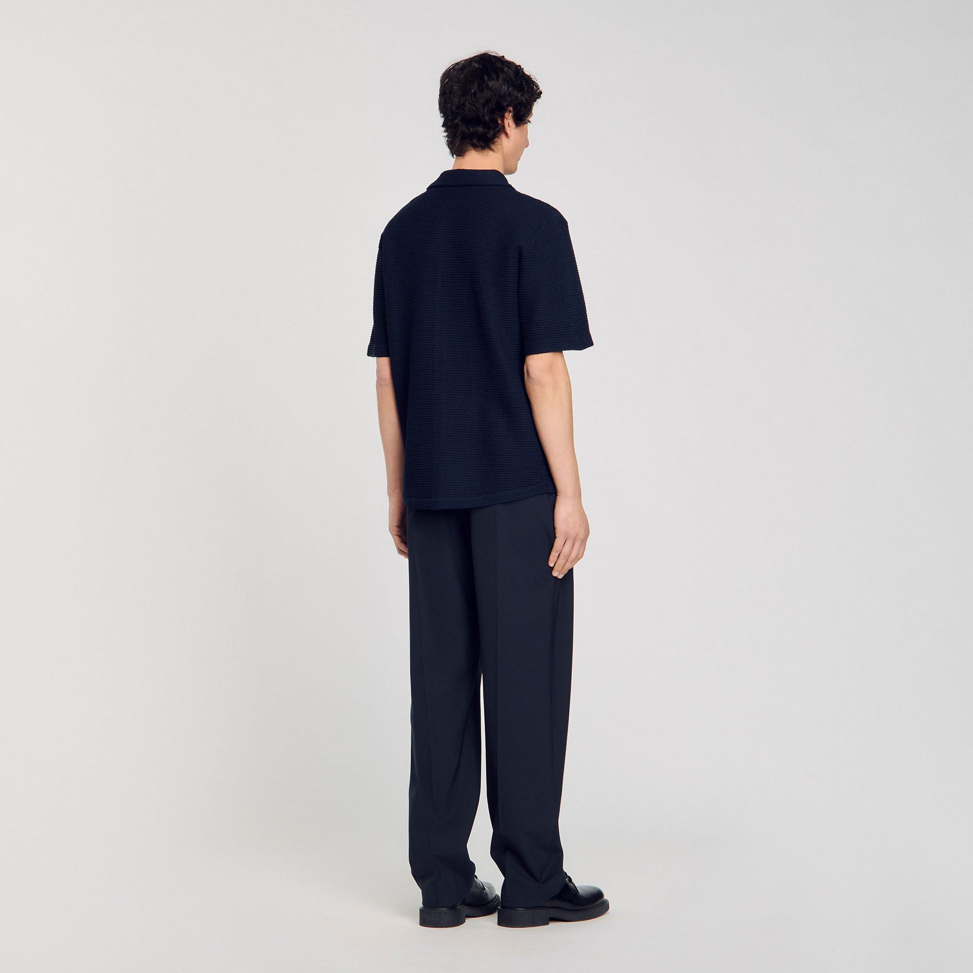 Sandro Waffled shirt Midnight Blue