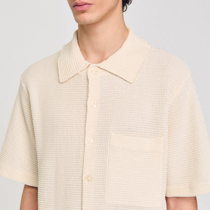 Sandro Waffled shirt Ivory.