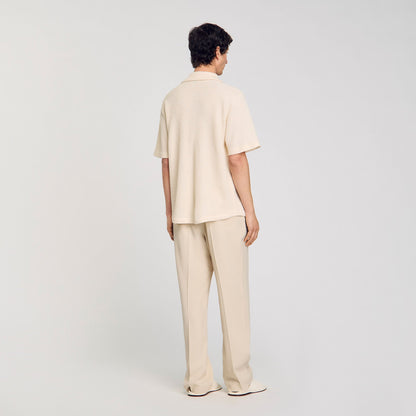 Sandro Waffled shirt Ivory.