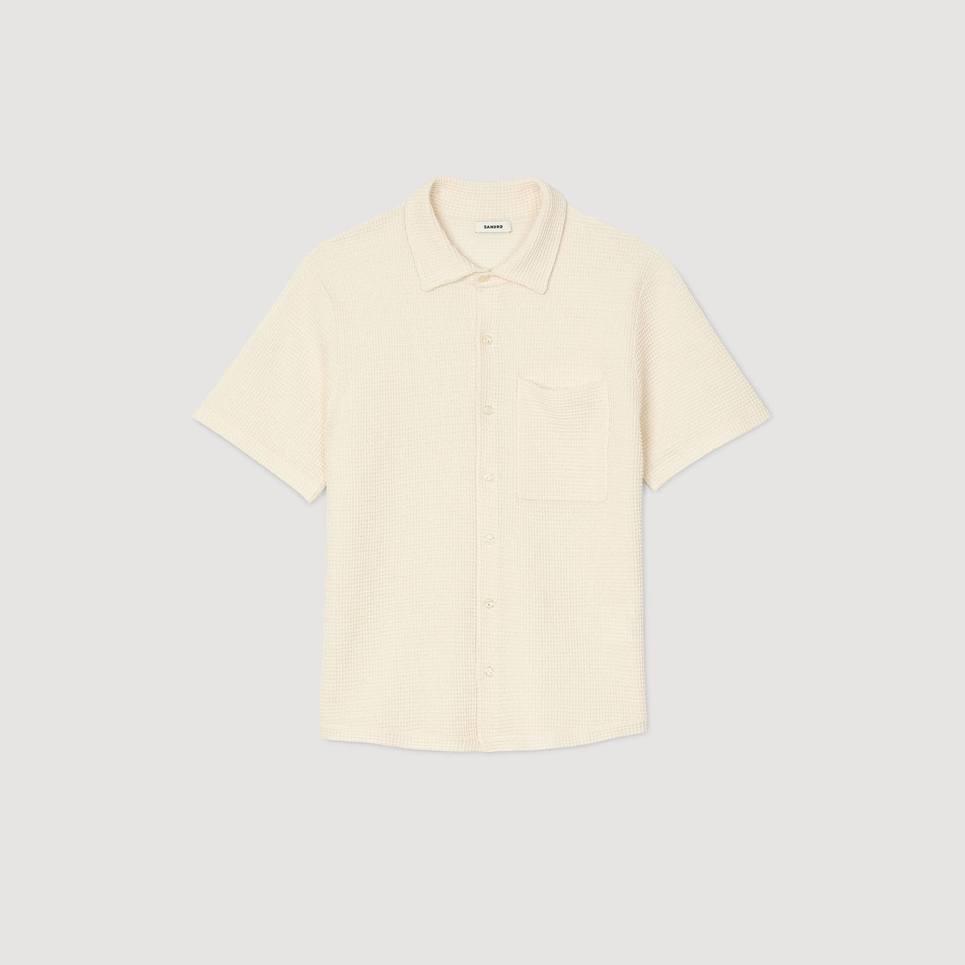 Sandro Waffled shirt Ivory.