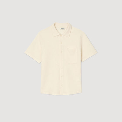 Sandro Waffled shirt Ivory.