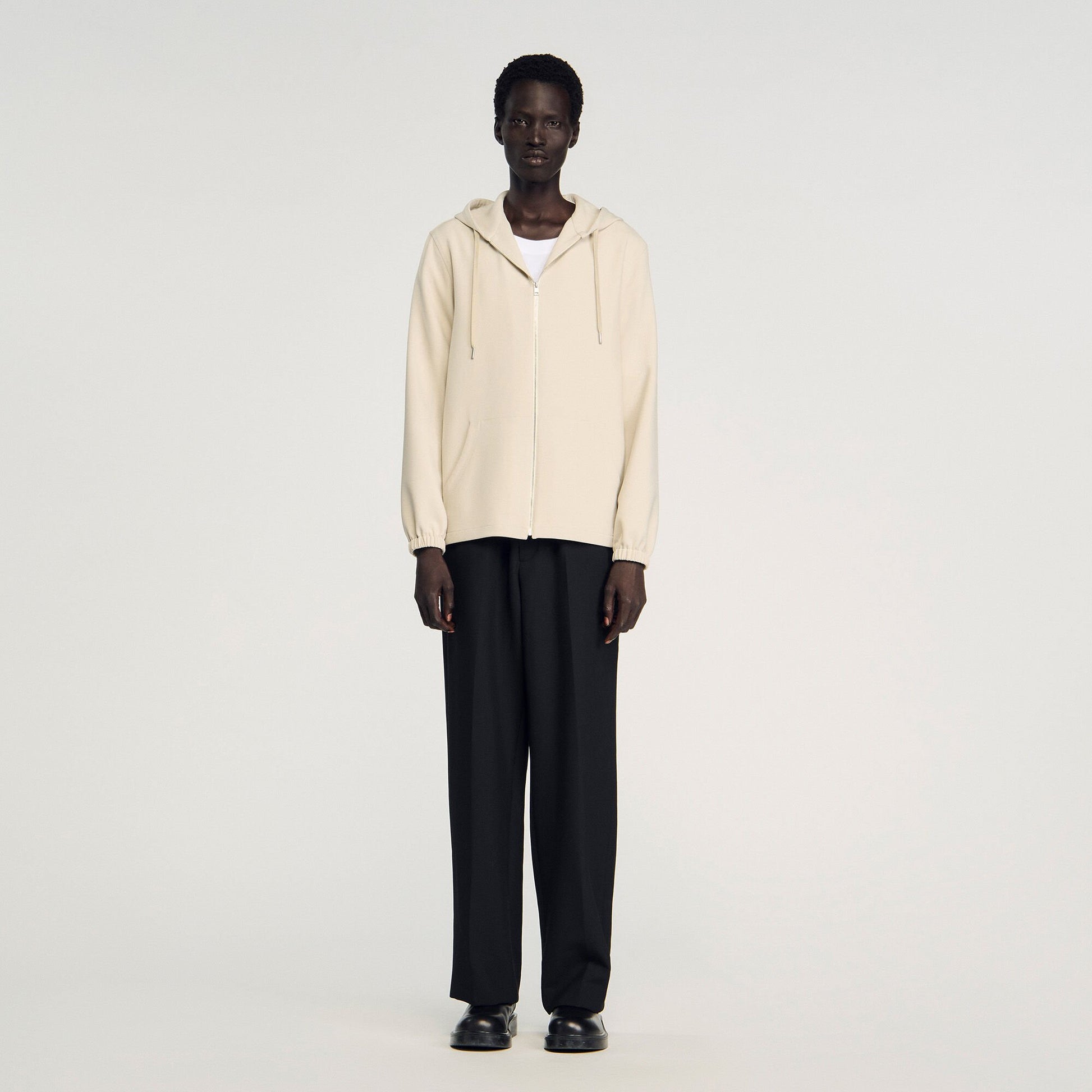 Sandro Hooded shirt jacket Putty