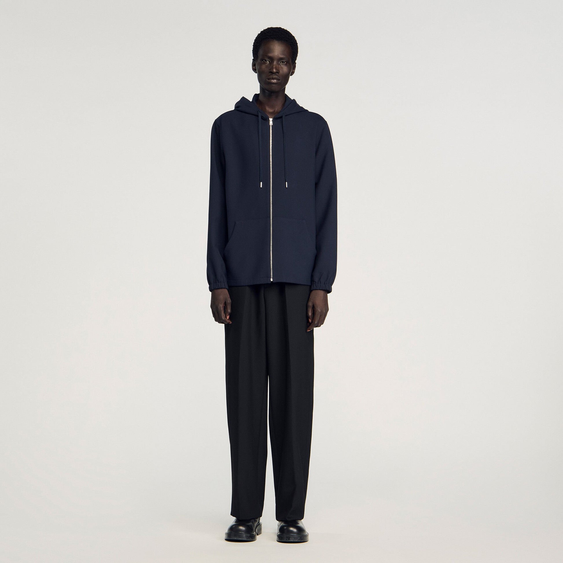 Sandro Hooded shirt Navy Blue
