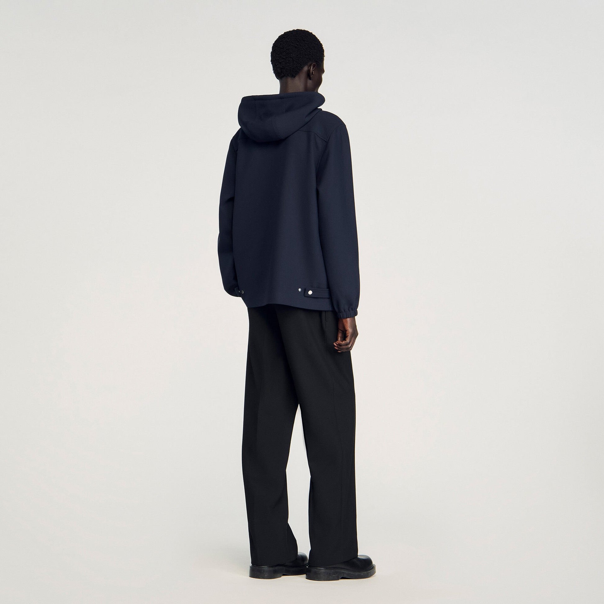 Sandro Hooded shirt Navy Blue